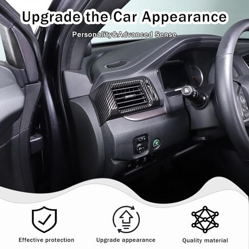 قطعتان من إطار فتحة تهوية جانبية لسيارة Honda Pilot 2016-2022/ Ridgeline 2017-2024/ Passport 2019-2024، ملحقات غطاء منفذ تكييف الهواء الجانبي لوحدة التحكم المركزية ABS (نمط ألياف الكربون) in Saudi Arabia