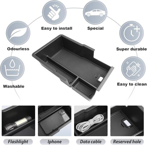 2025 Chevy Equinox Center Console Organizer for 2025+ Chevrolet Equinox (LT/ACTIV/RS) Console Tray 2025 Chevy Equinox Accessories Armrest Secondary Storage Box with Coins Holder in Kuwait