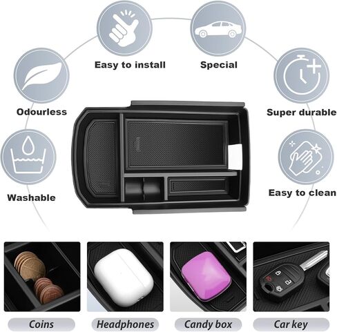 2025 Chevy Equinox Center Console Organizer for 2025+ Chevrolet Equinox (LT/ACTIV/RS) Console Tray 2025 Chevy Equinox Accessories Armrest Secondary Storage Box with Coins Holder in Kuwait