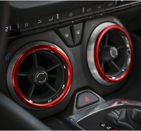 for Camaro Accessories AC Knobs Air Conditioner Outlet Vent Trim for 2016-2020 Chevrolet Camaro, Red Aluminum, 4pcs in Saudi Arabia