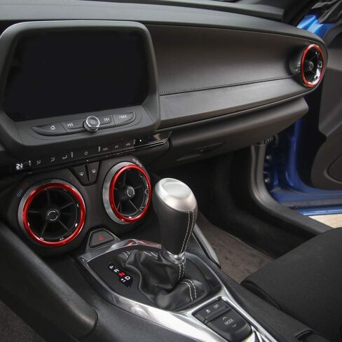 for Camaro Accessories AC Knobs Air Conditioner Outlet Vent Trim for 2016-2020 Chevrolet Camaro, Red Aluminum, 4pcs in Saudi Arabia