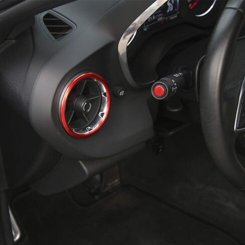 for Camaro Accessories AC Knobs Air Conditioner Outlet Vent Trim for 2016-2020 Chevrolet Camaro, Red Aluminum, 4pcs in Saudi Arabia