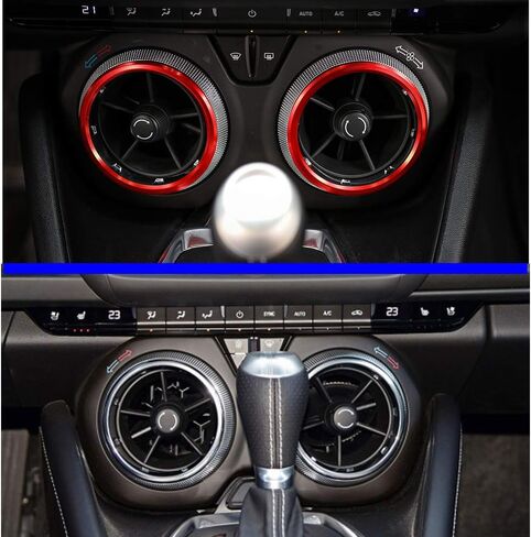 for Camaro Accessories AC Knobs Air Conditioner Outlet Vent Trim for 2016-2020 Chevrolet Camaro, Red Aluminum, 4pcs in Saudi Arabia