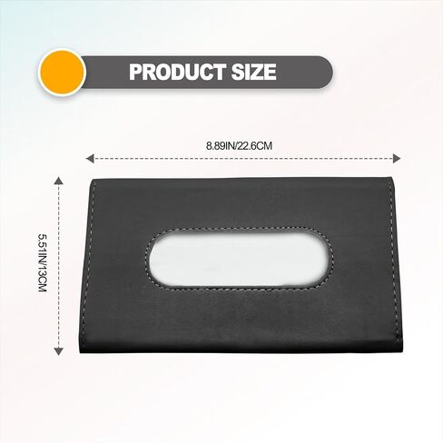 Sun Visor Napkin Holder, Car Tissue Holder,Leather Napkin Cover, Masks Dispenser for Car, Car Disposable Masks Holder, Car Tissue Box with Tissue Refill,(Black) in Kuwait