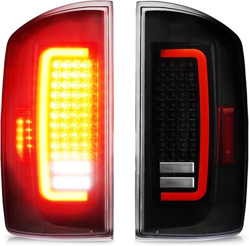 LED Tail Light Assembly Fit for Dodge Ram 1500 Pickup 2007-2008, for Ram 2500/3500 2007-2009 [Factory Halogen Type], Clear Lens LED Tube Rear Brake Lamp Taillight in Kuwait