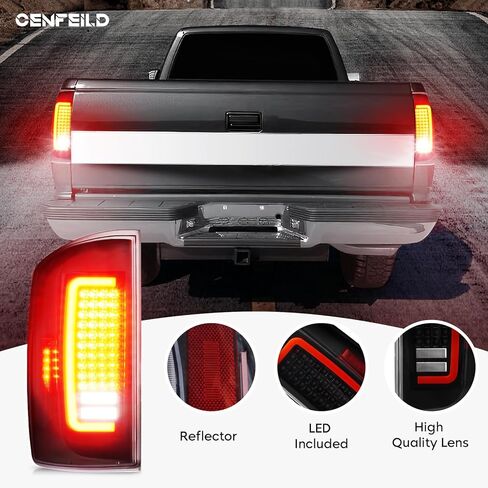 LED Tail Light Assembly Fit for Dodge Ram 1500 Pickup 2007-2008, for Ram 2500/3500 2007-2009 [Factory Halogen Type], Clear Lens LED Tube Rear Brake Lamp Taillight in Kuwait