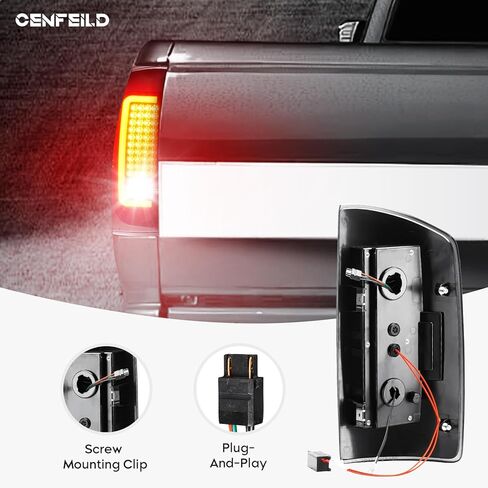 LED Tail Light Assembly Fit for Dodge Ram 1500 Pickup 2007-2008, for Ram 2500/3500 2007-2009 [Factory Halogen Type], Clear Lens LED Tube Rear Brake Lamp Taillight in Kuwait