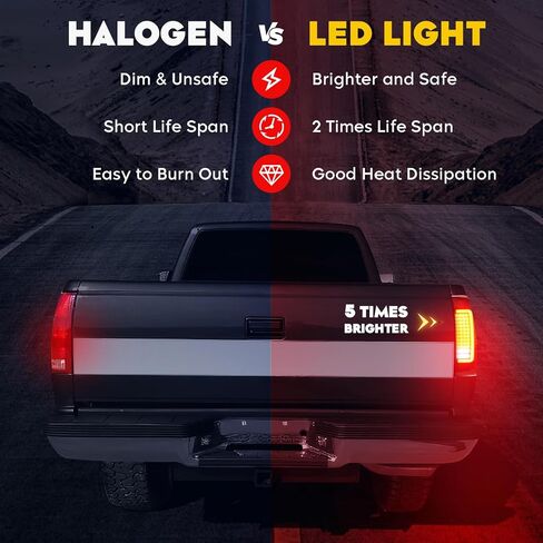 LED Tail Light Assembly Fit for Dodge Ram 1500 Pickup 2007-2008, for Ram 2500/3500 2007-2009 [Factory Halogen Type], Clear Lens LED Tube Rear Brake Lamp Taillight in Kuwait