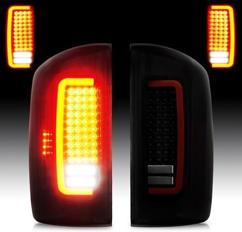 مجموعة مصابيح LED الخلفية تناسب دودج رام 1500 بيك اب 2007-2008، لرام 2500/3500 2007-2009 [نوع هالوجين المصنع]، عدسة شفافة LED أنبوب خلفي لمصباح الفرامل الخلفي in Kuwait