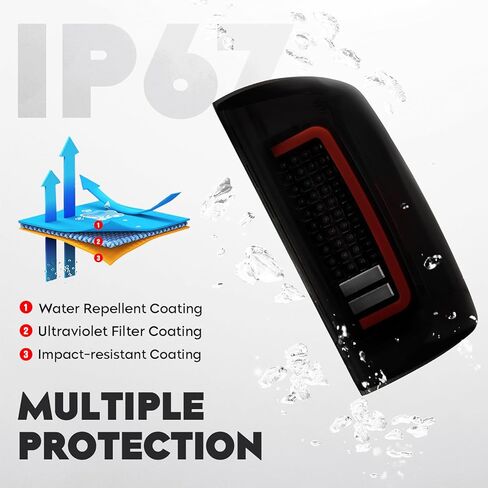 مجموعة مصابيح LED الخلفية تناسب دودج رام 1500 بيك اب 2007-2008، لرام 2500/3500 2007-2009 [نوع هالوجين المصنع]، عدسة شفافة LED أنبوب خلفي لمصباح الفرامل الخلفي in Kuwait