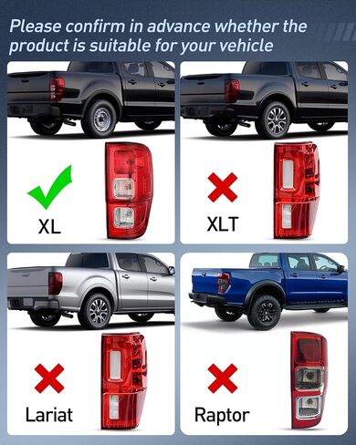 Nilight Taillight Assembly Compatible with Ford Ranger XL 2019 2020 2021 2022 2023 Rear Lamp Replacement OE Style with LED and halogen bulbs Passenger Side in Saudi Arabia