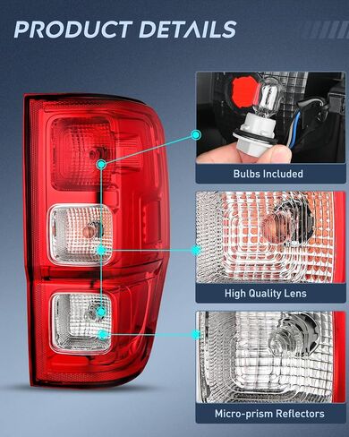 Nilight Taillight Assembly Compatible with Ford Ranger XL 2019 2020 2021 2022 2023 Rear Lamp Replacement OE Style with LED and halogen bulbs Passenger Side in Saudi Arabia