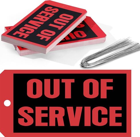 200 قطعة من علامات خارج الخدمة - 6.22 × 3.15 بوصة، علامات إصلاح العلامات الحمراء المطلوبة للصيانة مع أسلاك علامة 12 بوصة متصلة لصيانة فحص معدات الماكينة in Kuwait