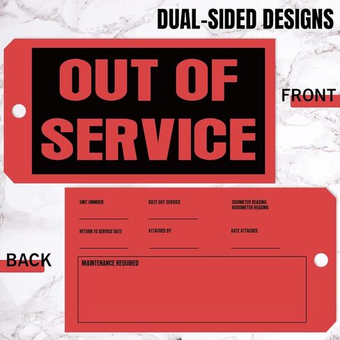 200 قطعة من علامات خارج الخدمة - 6.22 × 3.15 بوصة، علامات إصلاح العلامات الحمراء المطلوبة للصيانة مع أسلاك علامة 12 بوصة متصلة لصيانة فحص معدات الماكينة in Kuwait