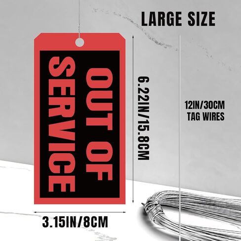 200 قطعة من علامات خارج الخدمة - 6.22 × 3.15 بوصة، علامات إصلاح العلامات الحمراء المطلوبة للصيانة مع أسلاك علامة 12 بوصة متصلة لصيانة فحص معدات الماكينة in Kuwait