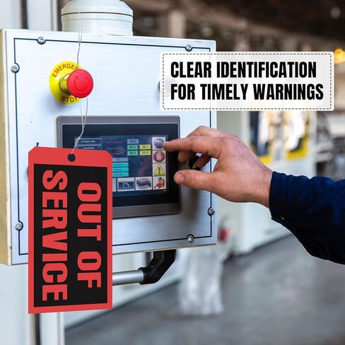 200 قطعة من علامات خارج الخدمة - 6.22 × 3.15 بوصة، علامات إصلاح العلامات الحمراء المطلوبة للصيانة مع أسلاك علامة 12 بوصة متصلة لصيانة فحص معدات الماكينة in Kuwait