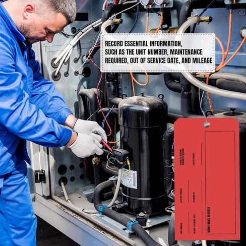 200 قطعة من علامات خارج الخدمة - 6.22 × 3.15 بوصة، علامات إصلاح العلامات الحمراء المطلوبة للصيانة مع أسلاك علامة 12 بوصة متصلة لصيانة فحص معدات الماكينة in Kuwait