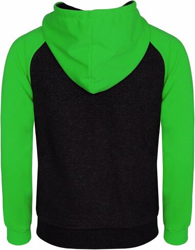Men's Raglan Long Sleeve Fleece Casuall Full-Zip Up Hoodie Jacket in Saudi Arabia
