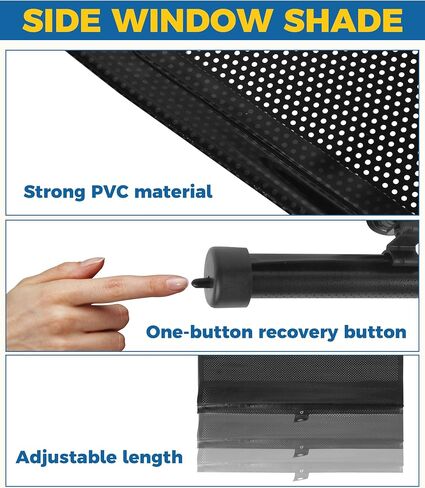 2PCS Car Window Shades,Car Accessories Car Window Shade for Baby,18"×15" Retractable Car Shades for Side Window with Suction Cups,Blocks Heat and UV Rays,Suitable for Most Sedan Truck SUV in Saudi Arabia