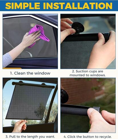 2PCS Car Window Shades,Car Accessories Car Window Shade for Baby,18"×15" Retractable Car Shades for Side Window with Suction Cups,Blocks Heat and UV Rays,Suitable for Most Sedan Truck SUV in Saudi Arabia