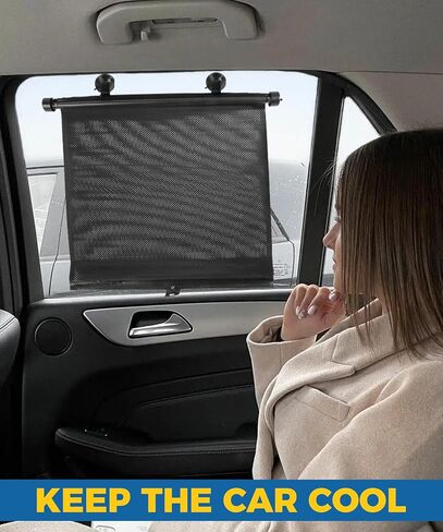 2PCS Car Window Shades,Car Accessories Car Window Shade for Baby,18"×15" Retractable Car Shades for Side Window with Suction Cups,Blocks Heat and UV Rays,Suitable for Most Sedan Truck SUV in Saudi Arabia