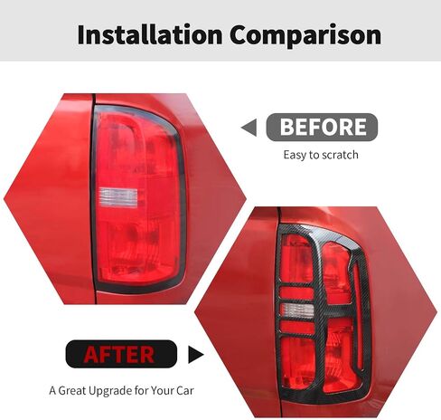 RT-TCZ Carbon Fiber Tail Light Lamp Cover Frame Trim Decoration Exterior Accessories Compatible with Chevrolet Colorado 2014-2021 in Saudi Arabia