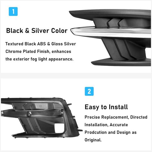 TTCR-II متوافق مع 2019-2022 Subaru Ascent غطاء ضوء الضباب الأمامي، لـ 2019-2022 Subaru Ascent Fog Lamp Bezel Crome Trim Left Side Side استبدال SU1038134 57731XC09A in Kuwait