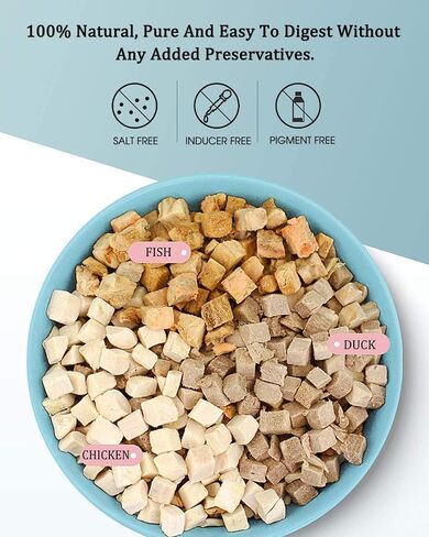 3 in 1 Meat Turtle Food - Chicken & Duck & Fish Meat Natural Freeze Dried Human-Grade Turtle Treats in Saudi Arabia