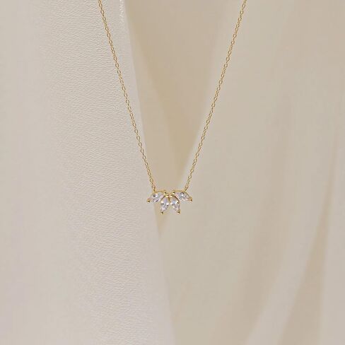CAITLYNMINIMALIST قلادة مطلية بالذهب عيار 18 قيراط من الفضة الاسترليني أنيقة وبسيطة وقابلة للتعديل صغيرة متوسطة الطول للنساء هدية لها in Saudi Arabia