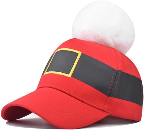 Christmas Cotton-Baseball Cap for Women-Men Outdoor-Adjustable-Sports Baseball Cap-with Pompom Santa-Unisex-Dad Hat in Kuwait