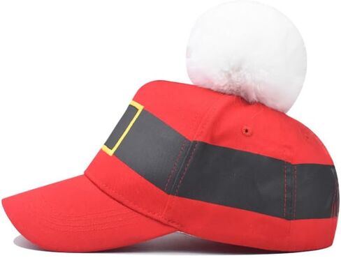 Christmas Cotton-Baseball Cap for Women-Men Outdoor-Adjustable-Sports Baseball Cap-with Pompom Santa-Unisex-Dad Hat in Kuwait