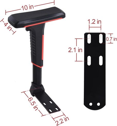 Frassie Height Adjustable Chair Armrest Pair, Gaming Boss Chair Arms Set Replacement 4D (Red) in Saudi Arabia