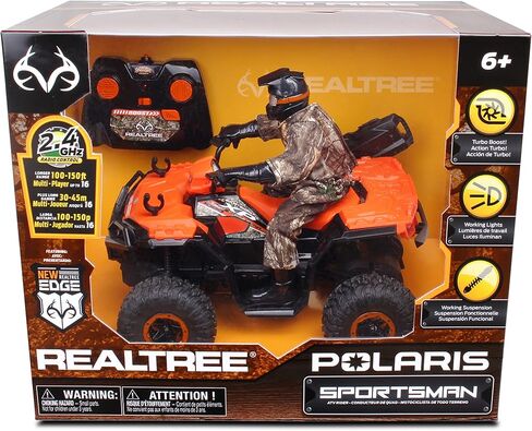 NKOK Realtree بمقياس 1:8 للتحكم في الراديو Polaris Sportsman XP - #81433، مع Turbo Boost & Rider، 2.4 جيجا هرتز RC، Realtree Edge Camouflage، مرخص رسميًا، للأعمار من 6 سنوات فما فوق in Kuwait
