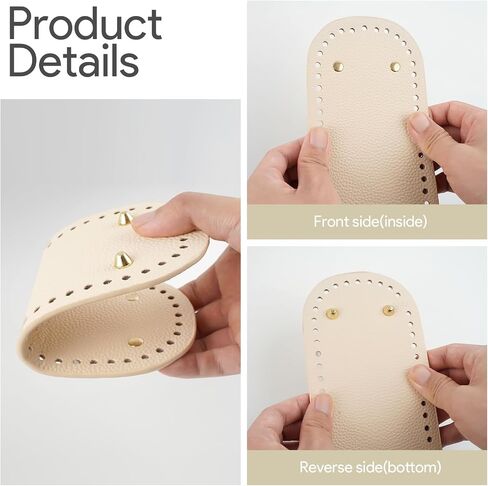 Heygueo 5 Pack Purse Leather Bottoms for Crocheting,9.1x5.1 Bag Bottom Base for Crochet,Leather Nail Bottom Shaper Pad for DIY Crochet Bag Shoulder Tote Purse Handbag Bags Cushion Base in Kuwait