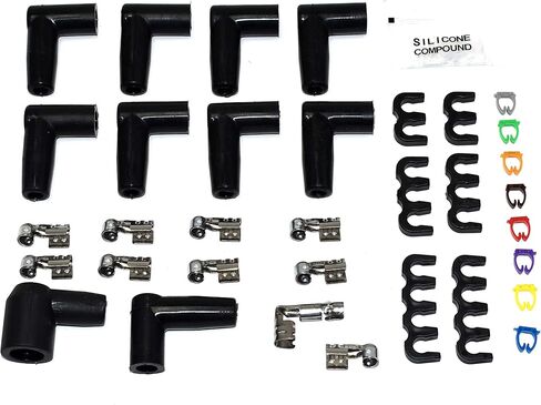 A-Team Performance - Silicone High Performance Spark Plug Wire Set Universal Fit V8 V6 Plus Coil Wire - Compatible with Buick Cadillac Chevy GMC Ford Mopar Oldsmobile Pontiac 8.0mm (Red) in Kuwait