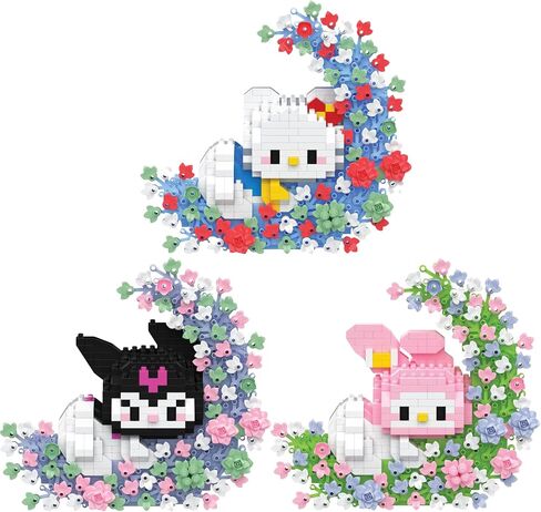 5-Sets 3D Cartoon Building Blocks Toys Kawaii Anime Figure Puzzles Model, Mini Cute Building Block Toys Kit Gifts for Adults and Kids. (Black) in Saudi Arabia