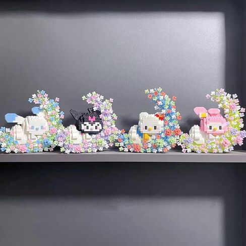 5-Sets 3D Cartoon Building Blocks Toys Kawaii Anime Figure Puzzles Model, Mini Cute Building Block Toys Kit Gifts for Adults and Kids. (Black) in Saudi Arabia