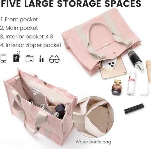 محفظة Mum's Memory صغيرة بسحاب حول المعصم للنساء + حقيبة كبيرة من القماش للنساء مع جيوب in Kuwait