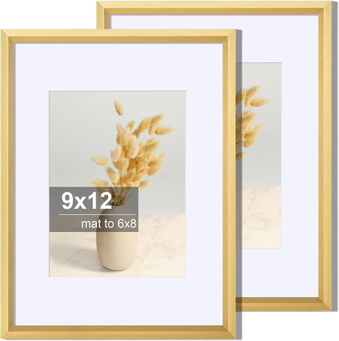 مجموعة إطارات صور مقاس 16 × 20 من Axeman مكونة من قطعتين، عرض صور مقاس 11 × 14 مع حصيرة أو 16 × 20 بدون حصيرة، إطارات صور معرض حائط رفيعة للجدار وعرض الطاولة، ذهبي in Kuwait