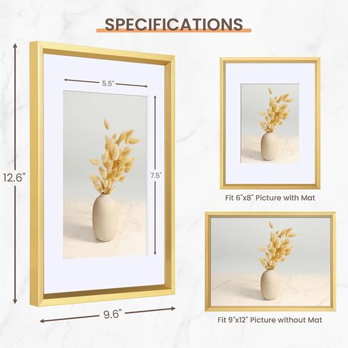 مجموعة إطارات صور مقاس 16 × 20 من Axeman مكونة من قطعتين، عرض صور مقاس 11 × 14 مع حصيرة أو 16 × 20 بدون حصيرة، إطارات صور معرض حائط رفيعة للجدار وعرض الطاولة، ذهبي in Kuwait