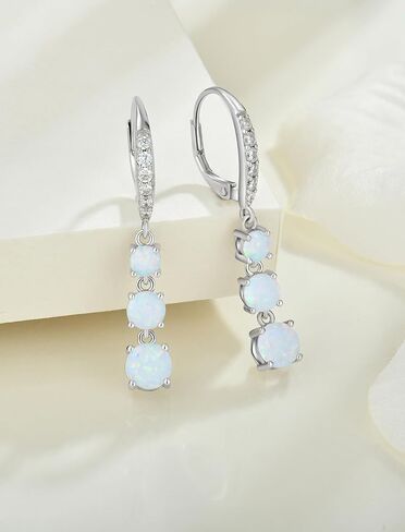 Starchenie Dangle Drop Earrings for Women 925 Sterling Silver Leverback Earrings Birthstone Jewelry in Saudi Arabia