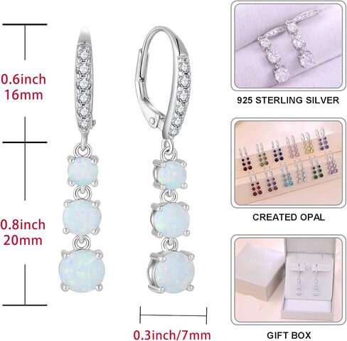 Starchenie Dangle Drop Earrings for Women 925 Sterling Silver Leverback Earrings Birthstone Jewelry in Saudi Arabia