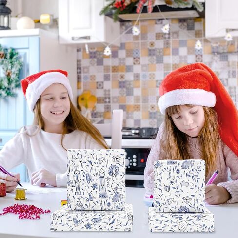 ورق تغليف عيد الميلاد من JarThenaAMCS - لفة صغيرة - 17 بوصة × 32.8 قدم أزرق شجرة عيد الميلاد كسارة البندق هدية ورق تغليف ورق فني مزخرف لمستلزمات الحرف اليدوية in Kuwait