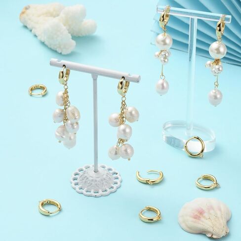 BEEFLYING 5 Pairs Brass Huggie Earring Hoops with Loops 18 Gauge Real 18K Gold Plated Earrin Hooks for DIY Earring Jewelry Making in Saudi Arabia