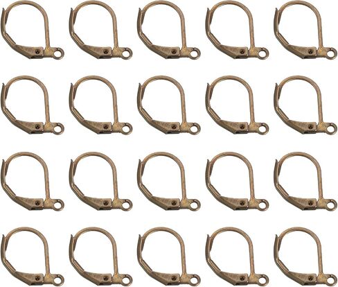 uxcell 100Pcs LeverBack Earring Hooks French Ear Wire LeverBack Earring Hook Clip DIY Earrings for Earrings Jewelry Making, Black in Saudi Arabia