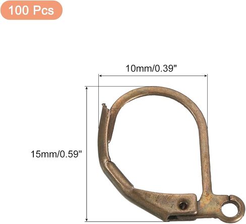 uxcell 100Pcs LeverBack Earring Hooks French Ear Wire LeverBack Earring Hook Clip DIY Earrings for Earrings Jewelry Making, Black in Saudi Arabia