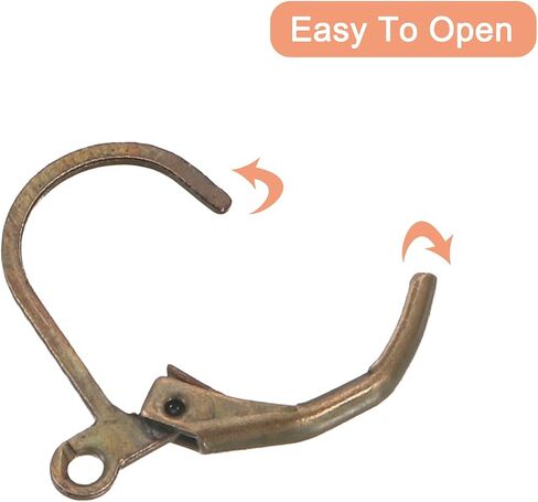 uxcell 100Pcs LeverBack Earring Hooks French Ear Wire LeverBack Earring Hook Clip DIY Earrings for Earrings Jewelry Making, Black in Saudi Arabia