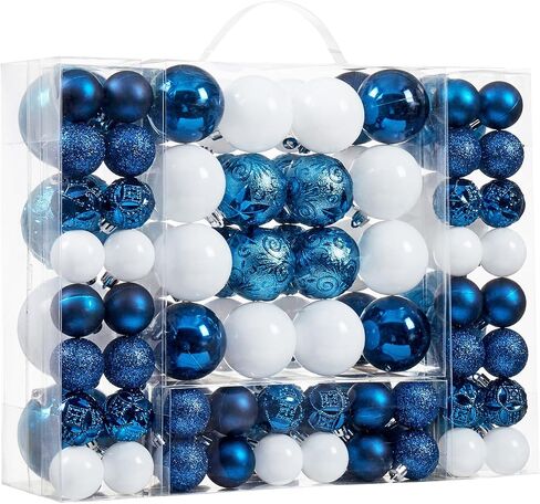 87-Pack Shatterproof Christmas Ball Ornaments Set, Christmas Tree Decorations with Hand-held Gift Package for Xmas Tree Holiday Wedding Party, Baby Blue in Saudi Arabia