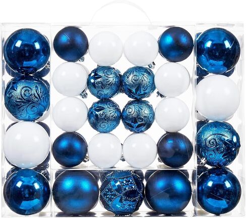 87-Pack Shatterproof Christmas Ball Ornaments Set, Christmas Tree Decorations with Hand-held Gift Package for Xmas Tree Holiday Wedding Party, Baby Blue in Saudi Arabia
