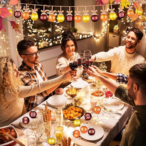 24 Pcs Thanksgiving Ball Ornaments for Tree 2.36 Inch Fall Plastic Hanging Ornaments Orange Ball Ornaments Thanksgiving Hanging Decorations for Fall Autumn Home Harvest Decor (Yellow,Orange,Wine Red) in Kuwait